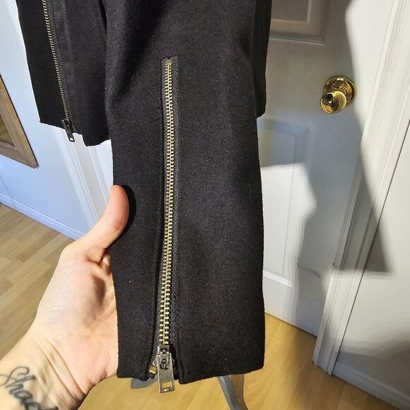 HELMUT LANG wool/leather moto jacket - Picture 7 of 9